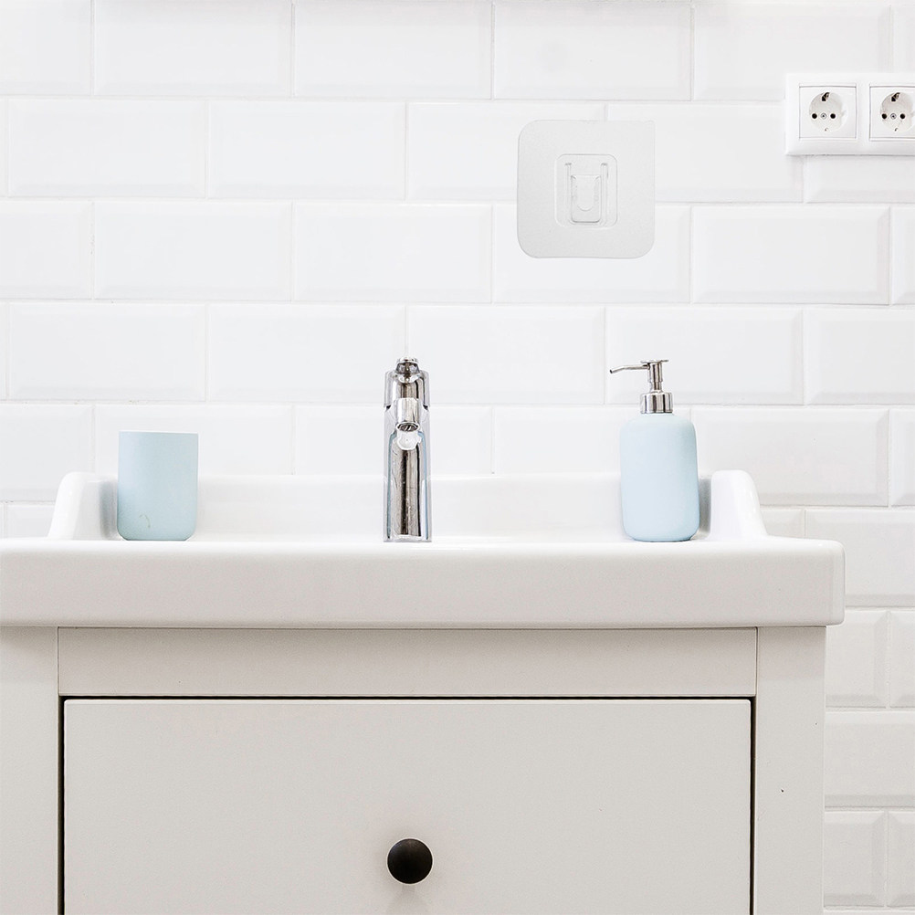 Home Bathroom Organizer - 20 комплектов прозрачных настенных крючков с