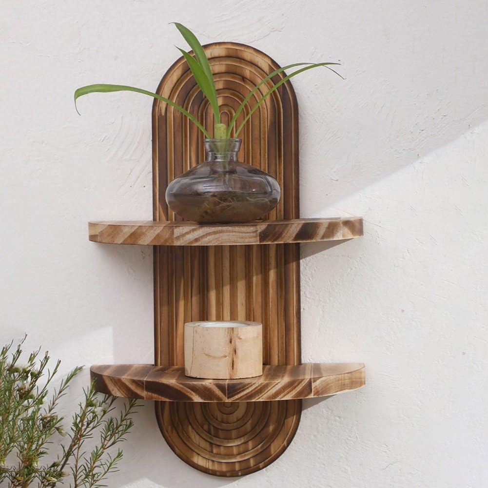 Home Bathroom Organizer - Деревянная настенная полка в богемном стиле,